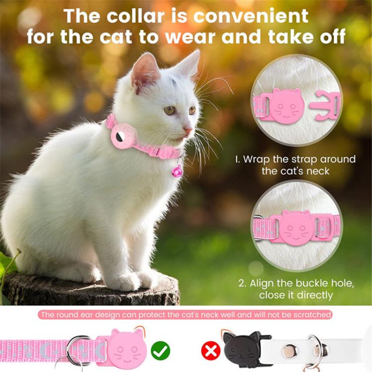 For AirTag Tracker Silicone Case Reflective Stars And Moon Cats Dogs Pet Collar With Bell