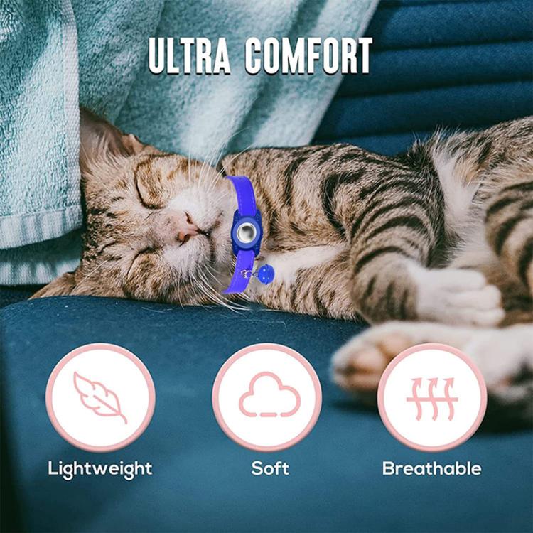 For AirTag Tracker Waterproof Protection Case Pet Leather Collar Anti Lost Cat Locator Collar