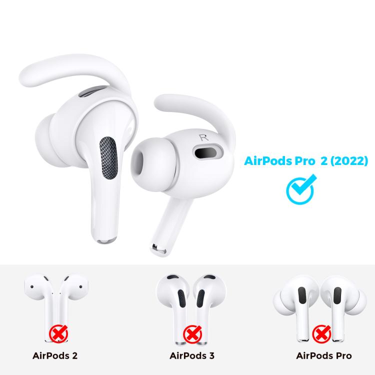 For AirPods Pro 2 AhaStyle PT189 1pair Ear Caps Silicone Anti-Lost and Non-Slip Ear Hooks