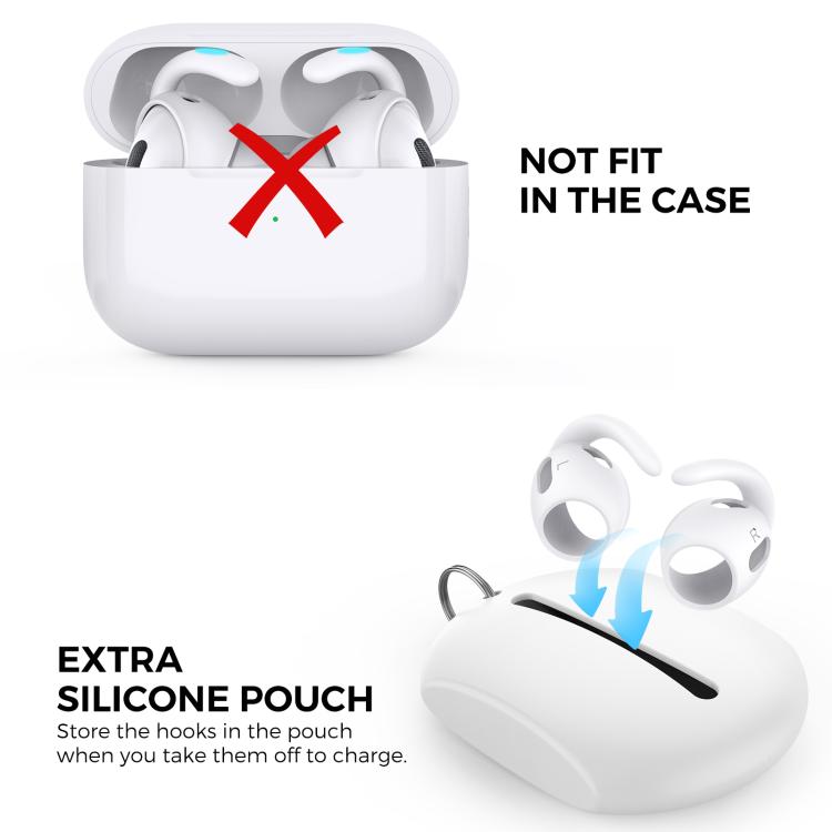 For AirPods Pro 2 AhaStyle PT189 1pair Ear Caps Silicone Anti-Lost and Non-Slip Ear Hooks