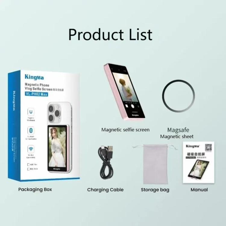 KingMa PH02 MAX Mobile Phone MagSafe Display Screen Selfie Live Streaming Phone Rear Camera