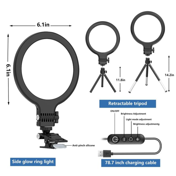 Live Streaming Fill Light Selfie Desktop Photography Light Laptop Clamp Fill Lamp Set