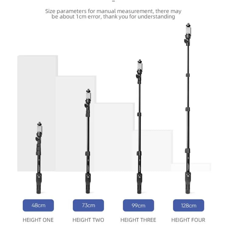 YUNTENG 1288 Adjustable 50 Inch Aluminum Alloy Selfie Stick With Bluetooth Remote Control For Smartphones & Cameras