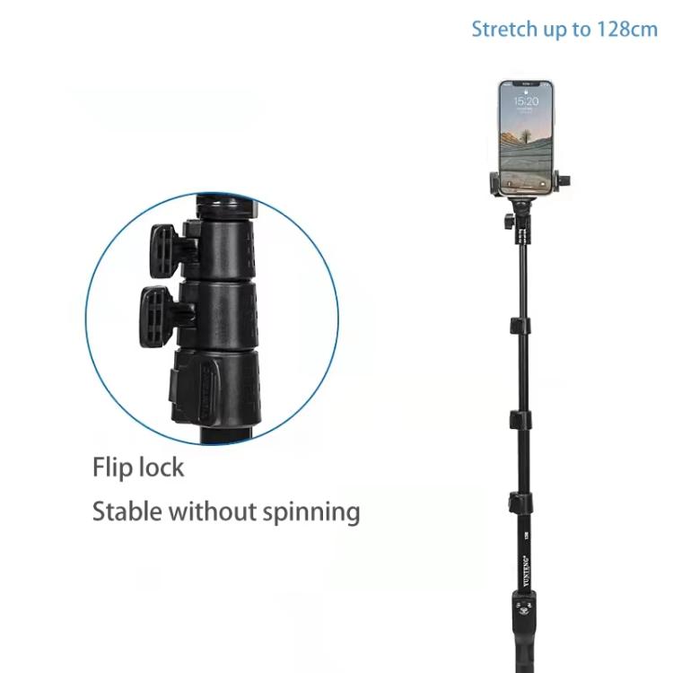 YUNTENG 1288 Adjustable 50 Inch Aluminum Alloy Selfie Stick With Bluetooth Remote Control For Smartphones & Cameras