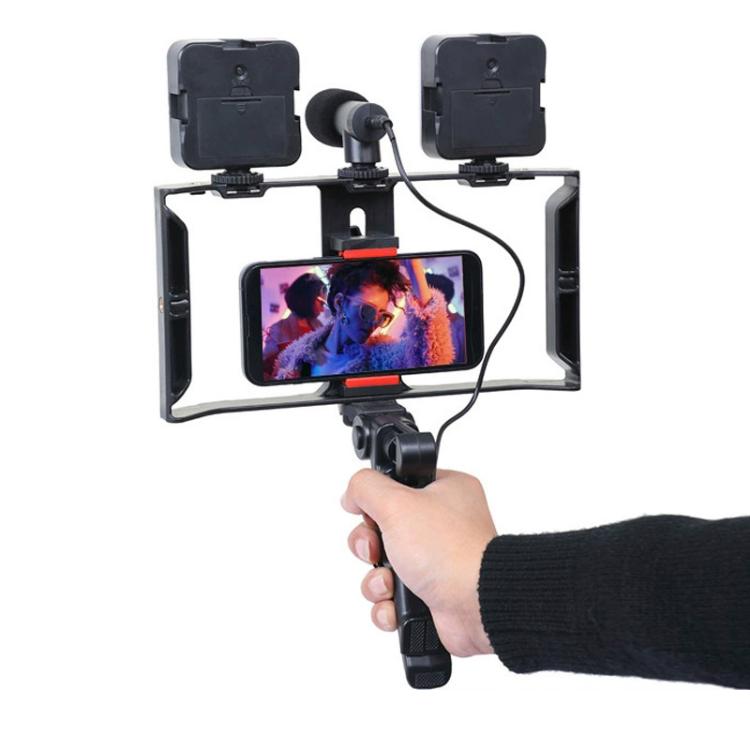 Smartphone Video Rig Kit with LED Fill Light & Microphone All-in-One Mobile Live Streaming