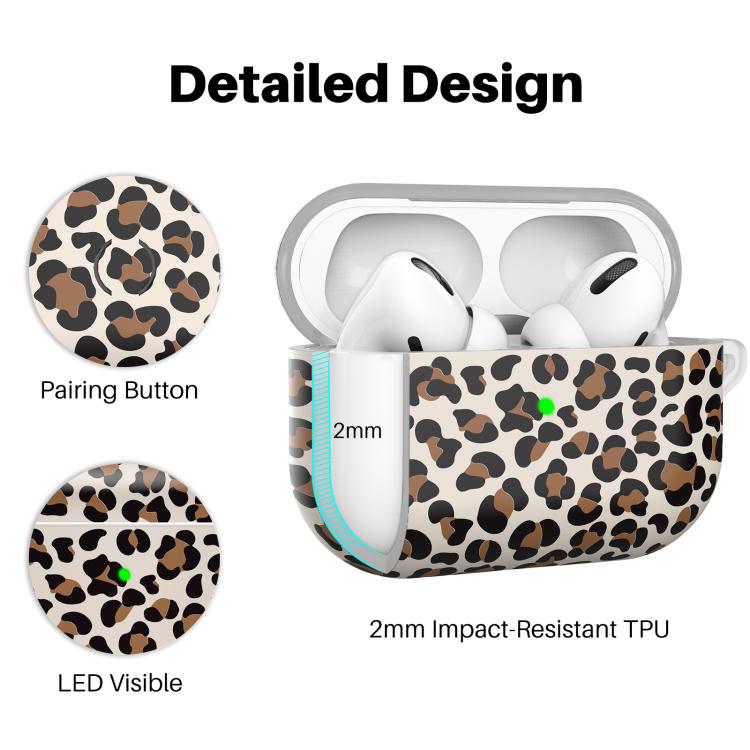 For AirPods Pro 2 / Pro AhaStyle TPU Leopard Print Protective Case
