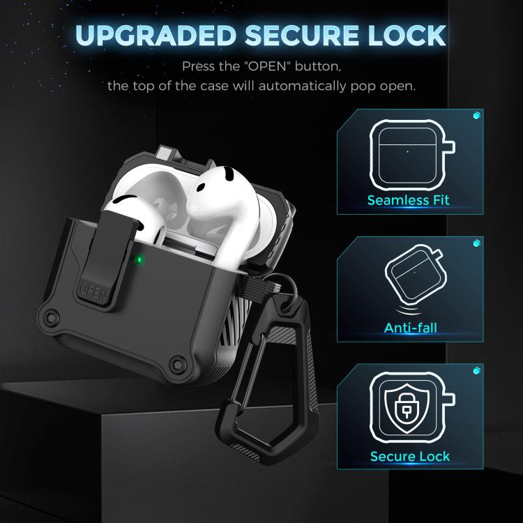 For AirPods 4 AhaStyle WG167 With Safety Locking Integrated Protective Case