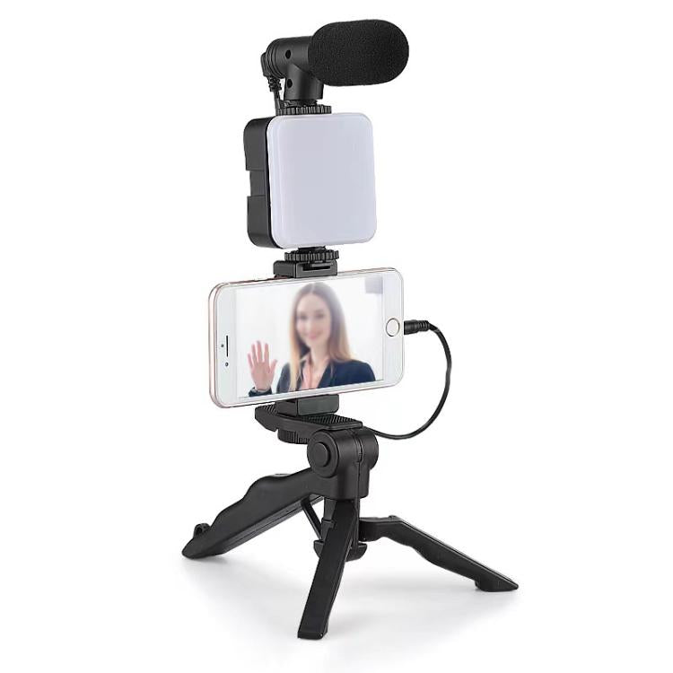49 LEDs Streaming Lighting Kit for Phone All-in-One Video Recording Set with Tripod Stand &  Microphone