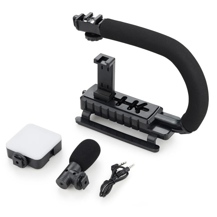 U-Shaped Handle Stand with Pocket Fill Light & Noise-Canceling Mic All-in-One Live Streaming Kit