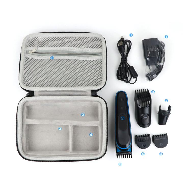 EVA Storage Bag For Braun MGK3020 / MGK3060 / MGK3080 Beard Trimmer and Hair Clipper, 22 x 16 x 7cm
