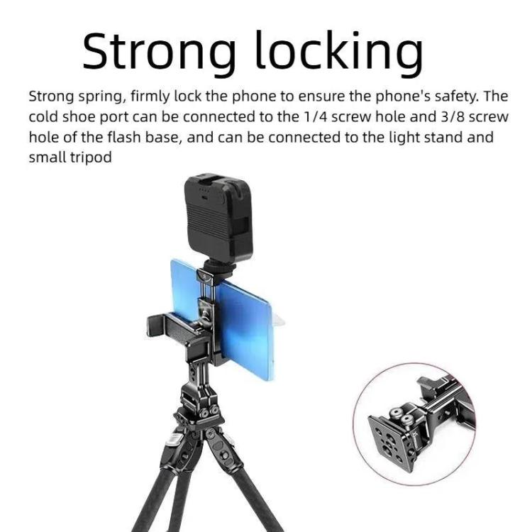 Dual Phone Mount Teleprompter Stand with Arca-Swiss Base Compatible with DJI Stabilizers for Live Streaming/Vlogging/Video Recording