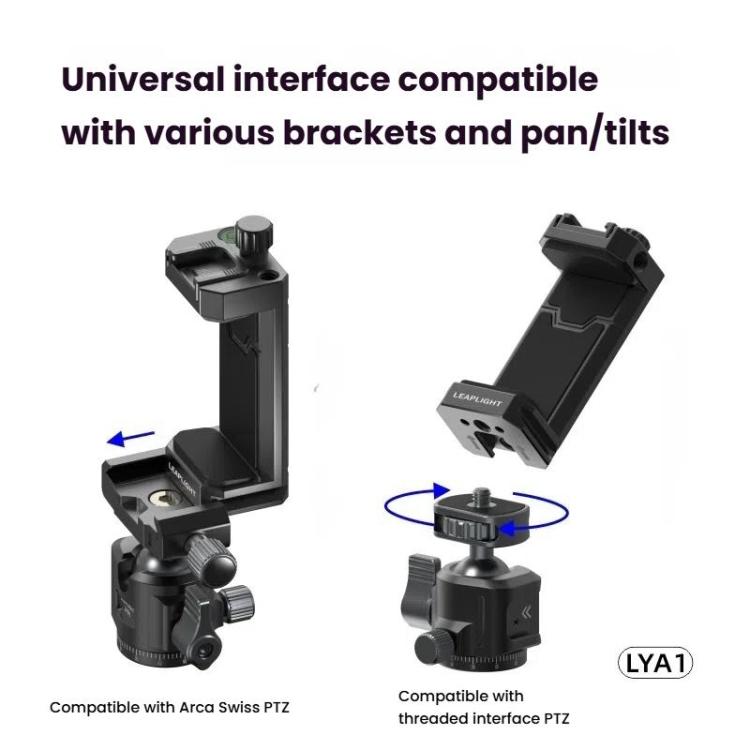Leaplight Dual Cold Shoe All-Metal Phone Mount with 4x1/4 Inch Screw Ports & Arri Locating Holes