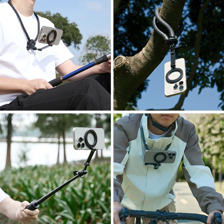 TELESIN Mobile Phone Magnetic Stand Two Claw Adapter Compatible with Chest Strap, Backpack Clip, Neck Mount