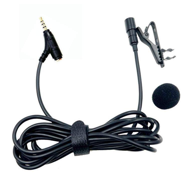 3.5mm TRRS Lavalier Microphone with Earphone Monitoring Jack Clip-on Lapel Mic