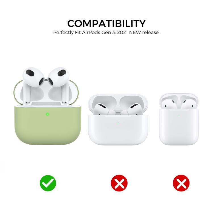 For AirPods 3 AhaStyle PT147-2 Dual-cap Split Silicone Protective Case
