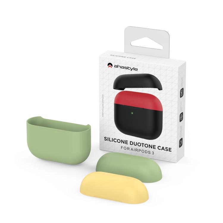 For AirPods 3 AhaStyle PT147-2 Dual-cap Split Silicone Protective Case