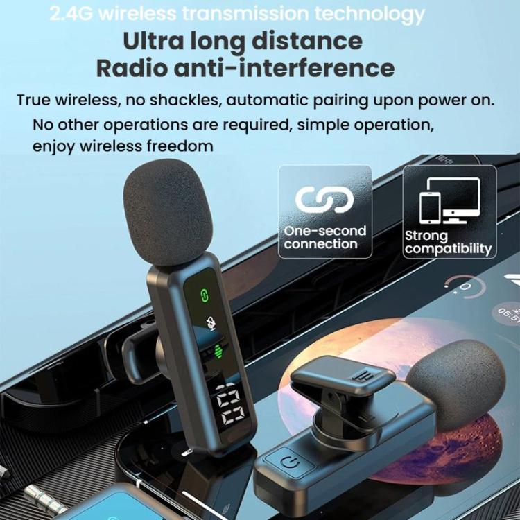 Live Noise Reduction Video Shooting Mini Mobile Phone Microphone Digital Wireless Lapel Microphone