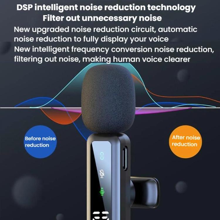 Live Noise Reduction Video Shooting Mini Mobile Phone Microphone Digital Wireless Lapel Microphone