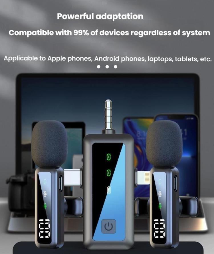 Live Noise Reduction Video Shooting Mini Mobile Phone Microphone Digital Wireless Lapel Microphone