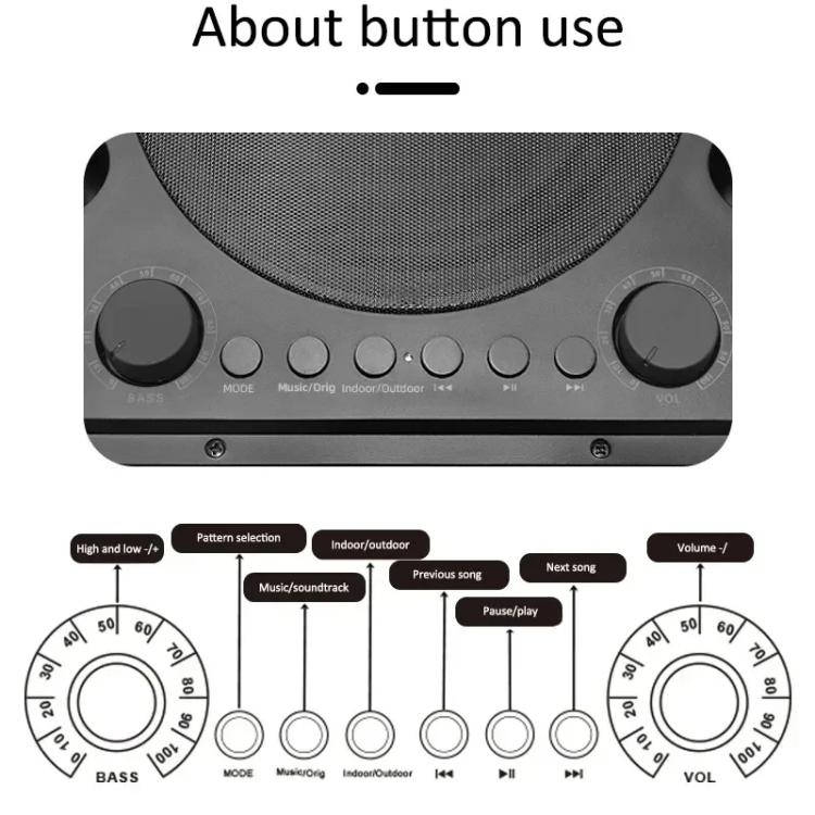 SDRD Wooden Box Karaoke Machine With Wireless Dual Mics All-In-One Speaker System Supports U Disk/TF Card