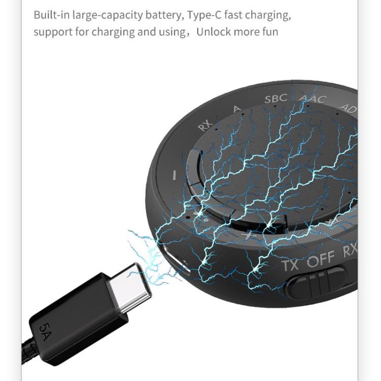 2-in-1 Bluetooth 5.4 Audio Adapter with Qualcomm Chip Low Latency Wireless Transmitter/Receiver for Car/Home