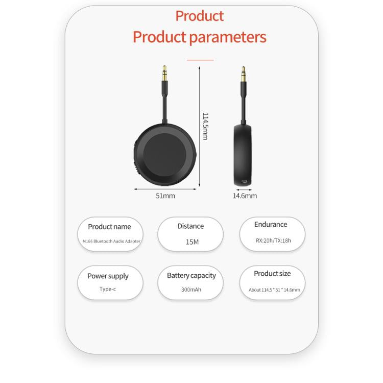 2-in-1 Bluetooth 5.4 Audio Adapter with Qualcomm Chip Low Latency Wireless Transmitter/Receiver for Car/Home