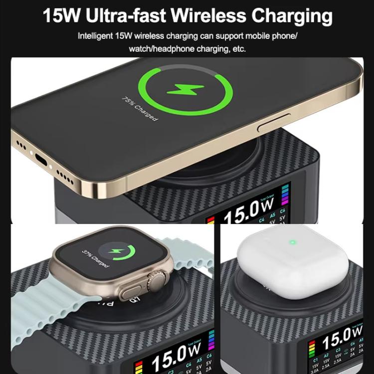 RELIFE Q7 Smart 6-Port 15W Wireless Charger Compatible With Multiple Charging Protocols