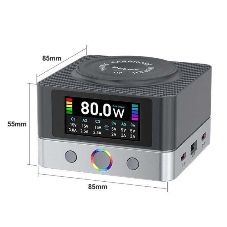 RELIFE Q7 Smart 6-Port 15W Wireless Charger Compatible With Multiple Charging Protocols