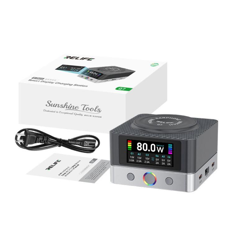 RELIFE Q7 Smart 6-Port 15W Wireless Charger Compatible With Multiple Charging Protocols