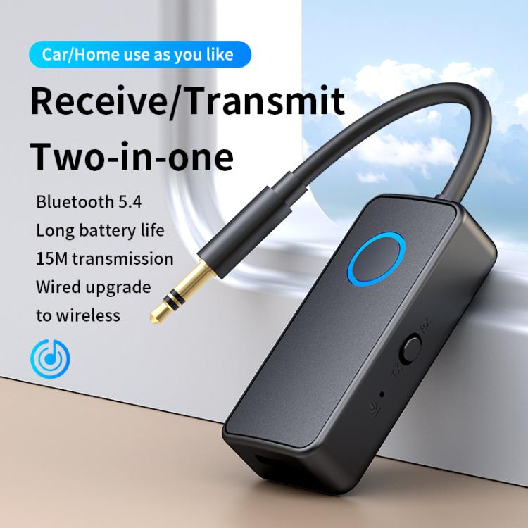 2-In-1 Bluetooth 5.4 Audio Adapter Transmitter/Receiver 3.5mm AUX For Car/TV/Headphones