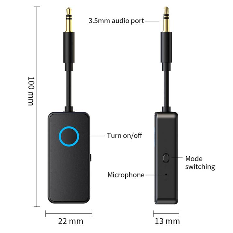 2-In-1 Bluetooth 5.4 Audio Adapter Transmitter/Receiver 3.5mm AUX For Car/TV/Headphones