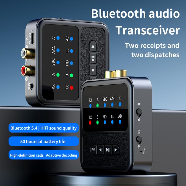 2-in-1 Bluetooth 5.4 Audio Transceiver HiFi Transmitter/Receiver, HD Calls, RCA/3.5mm AUX for Car/Home Stereo