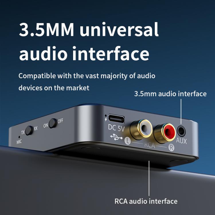 2-in-1 Bluetooth 5.4 Audio Transceiver HiFi Transmitter/Receiver, HD Calls, RCA/3.5mm AUX for Car/Home Stereo