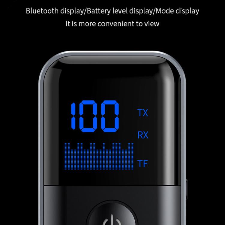 2-In-1 Bluetooth 5.4 Transmitter & Receiver AUX Car/Travel Adapter with 3.5mm Jack, TF Card Slot, Lapel Clip Design