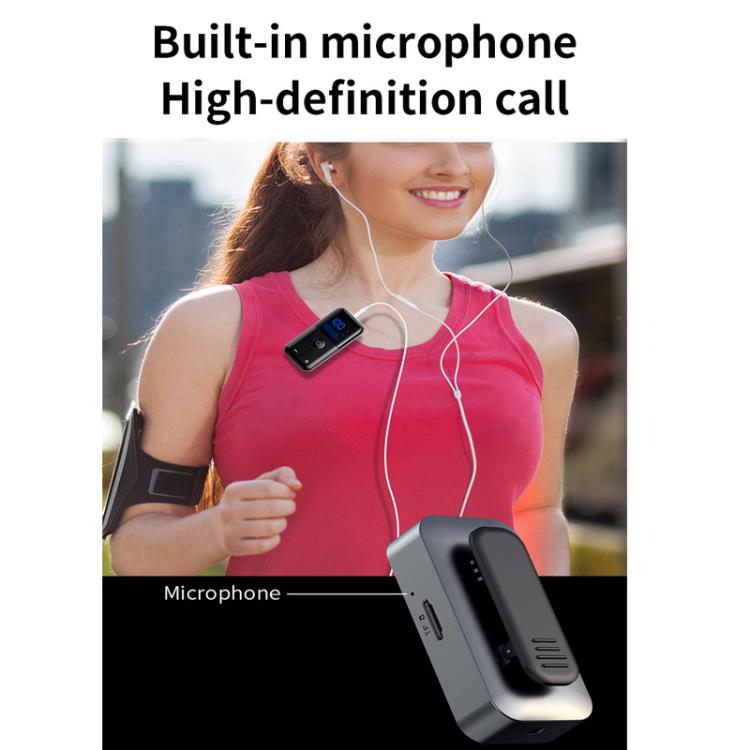 2-In-1 Bluetooth 5.4 Transmitter & Receiver AUX Car/Travel Adapter with 3.5mm Jack, TF Card Slot, Lapel Clip Design