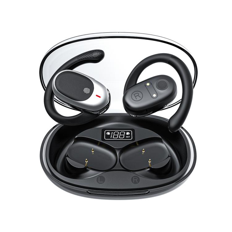 Air Conduction Bluetooth Earphones With Transparent Digital Display Case