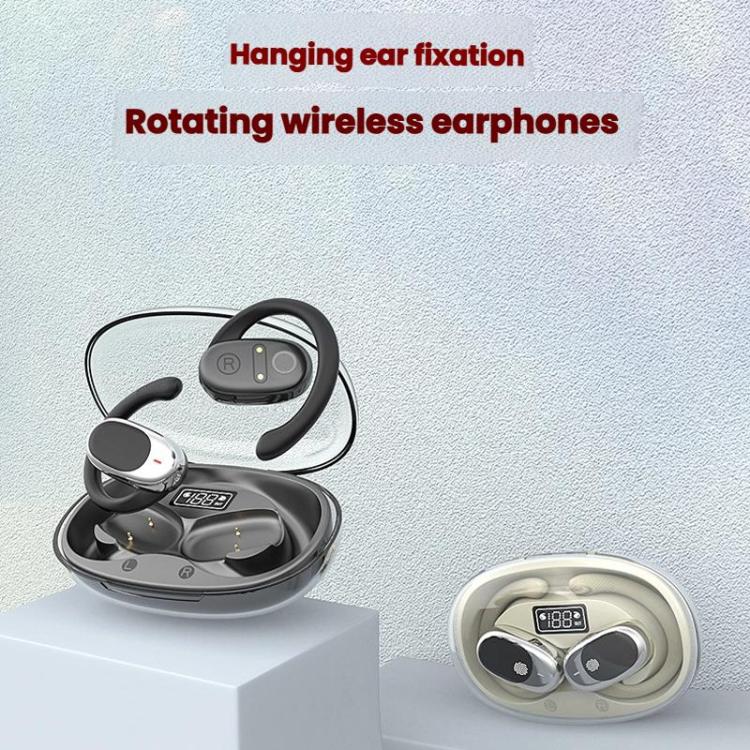 Air Conduction Bluetooth Earphones With Transparent Digital Display Case