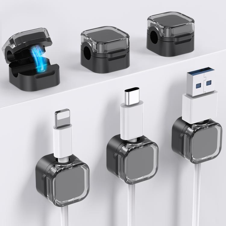 AhaStyle WG159 6pcs Magnetic Desktop Storage Cable Organizer Plastic Cable Clip