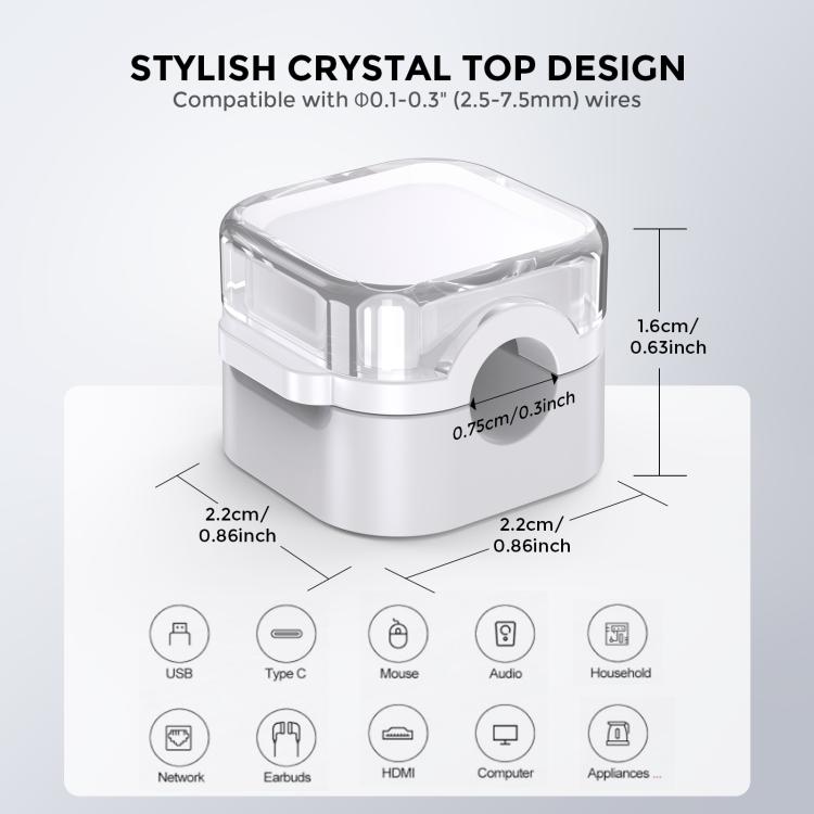 AhaStyle WG159 6pcs Magnetic Desktop Storage Cable Organizer Plastic Cable Clip