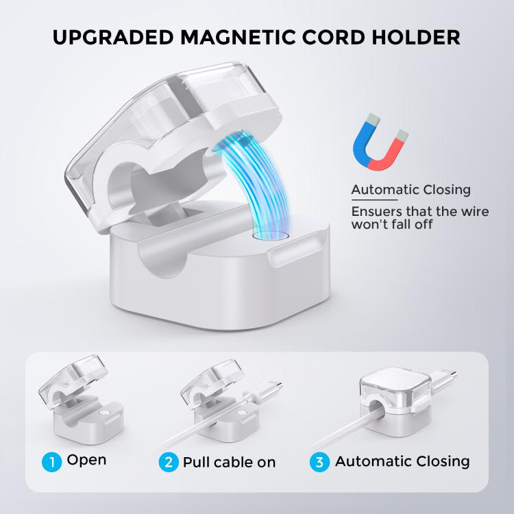 AhaStyle WG159 6pcs Magnetic Desktop Storage Cable Organizer Plastic Cable Clip