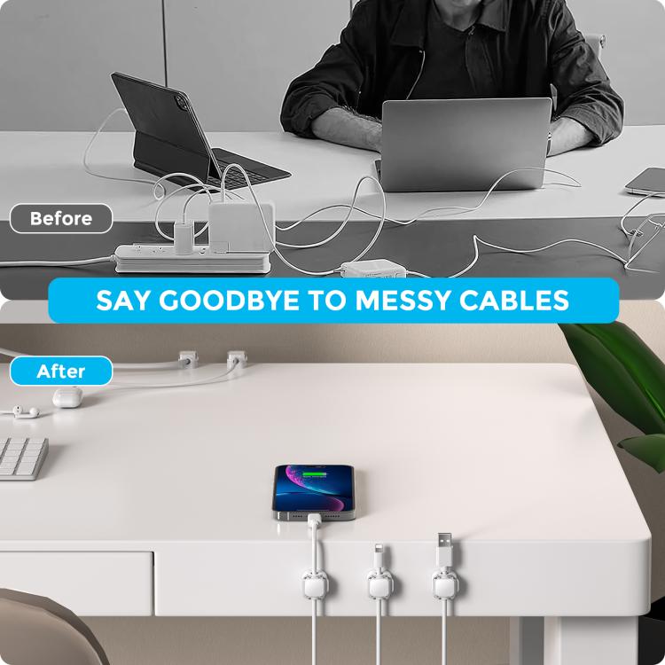 AhaStyle WG159 6pcs Magnetic Desktop Storage Cable Organizer Plastic Cable Clip