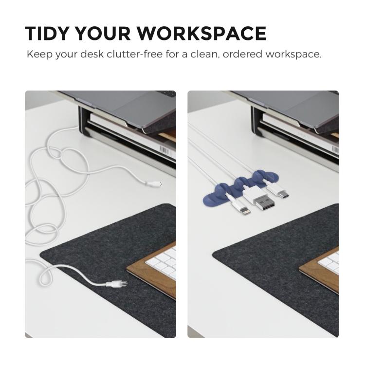 AhaStyle PT-CY15 3 In 1 Magnetic Silicone Cable Organizer Desktop Cable Storage Stand