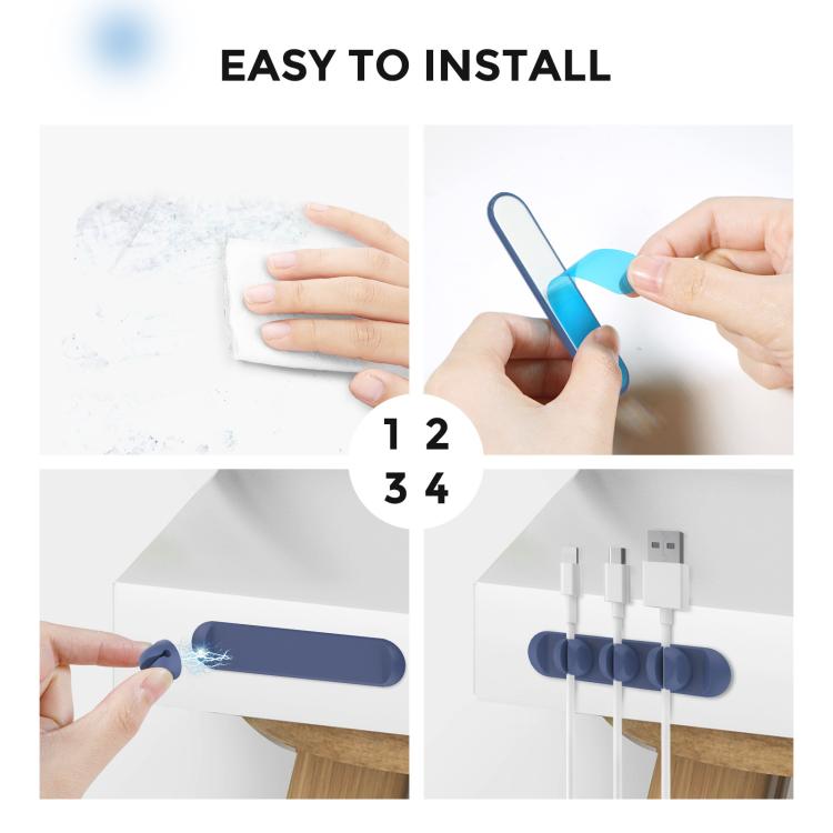 AhaStyle PT-CY15 3 In 1 Magnetic Silicone Cable Organizer Desktop Cable Storage Stand