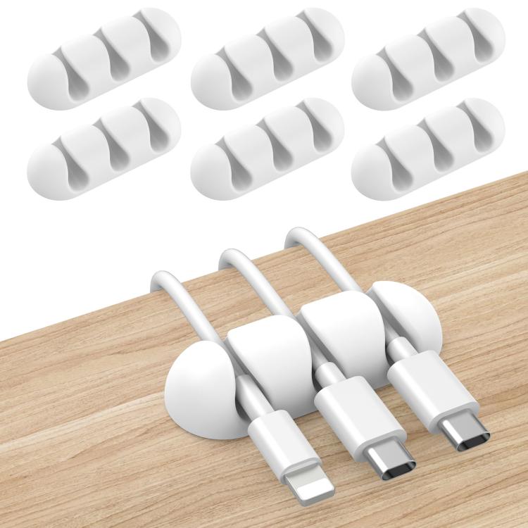 AhaStyle WE31 6pcs Desktop Cable Silicone Storage Dock Organizer Universal 3-Holes Cable Clip