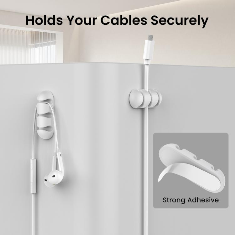 AhaStyle WE31 6pcs Desktop Cable Silicone Storage Dock Organizer Universal 3-Holes Cable Clip