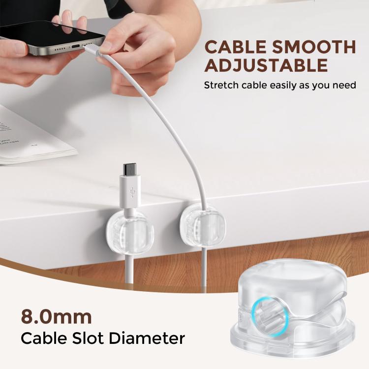 AhaStyle WG178 6pcs Multi-functional Adhesive Desktop Cable Organizer Data Charging Cable Clip
