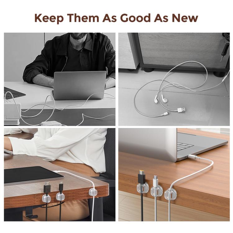 AhaStyle WG178 6pcs Multi-functional Adhesive Desktop Cable Organizer Data Charging Cable Clip