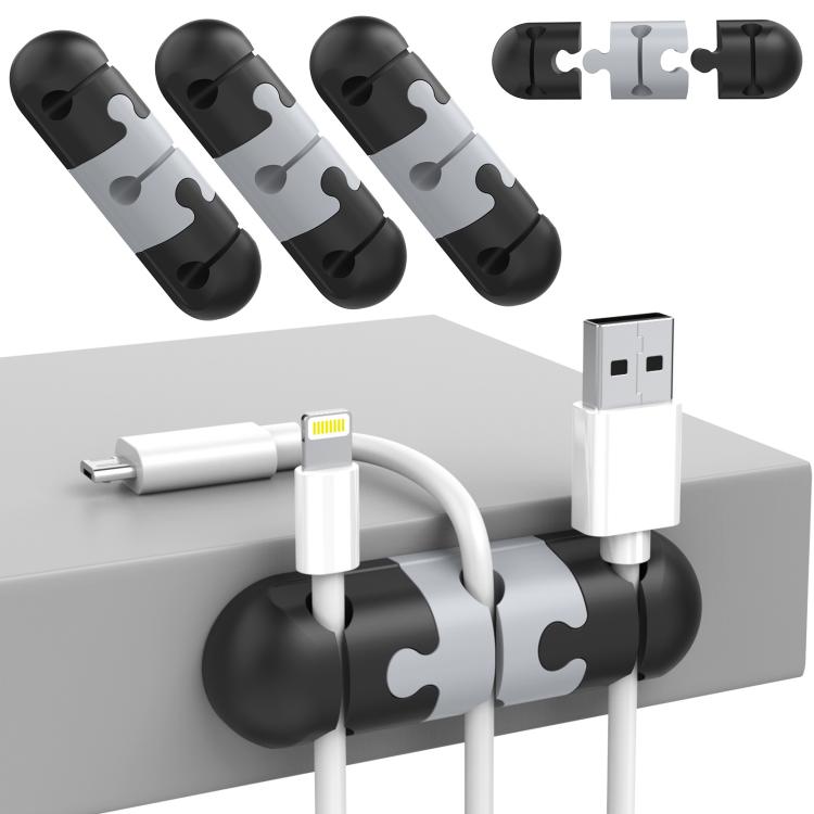 AhaStyle PT-WE19 3pcs Desktop Data Cable Silicone Storage Stand Cable Organizer Clip