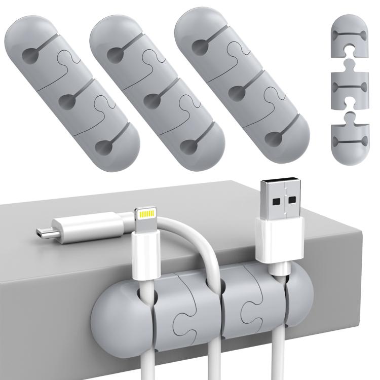 AhaStyle PT-WE19 3pcs Desktop Data Cable Silicone Storage Stand Cable Organizer Clip