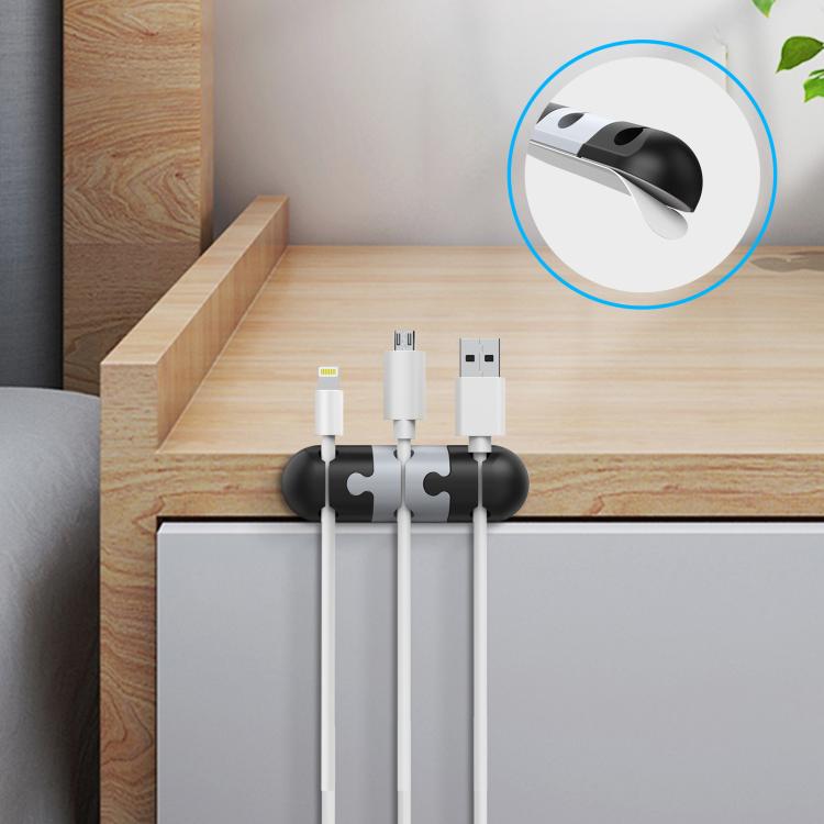 AhaStyle PT-WE19 3pcs Desktop Data Cable Silicone Storage Stand Cable Organizer Clip